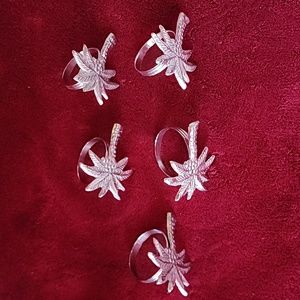 Set of 5 IHI Palm Tree Napkin Holders. Made in India